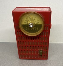 Red & White Zenith Royal 50 Transistor Radio Made In USA Works Vintage
