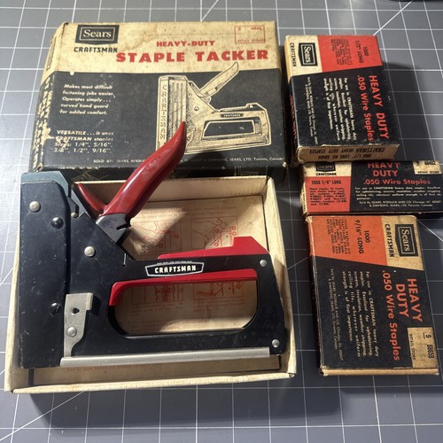 RARE Sears Craftsman 9 6844-M2 Heavy Duty Stapler W/ Staples USA