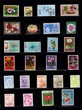 Centsational Amazing Topical Group Worldwide Cancelled Flower Themed Stamps