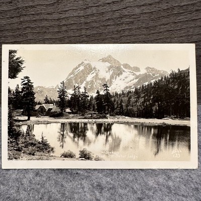 Vintage RPPC Mt Shuksan Mt Baker Lodge Washington State Real Photo Postcard