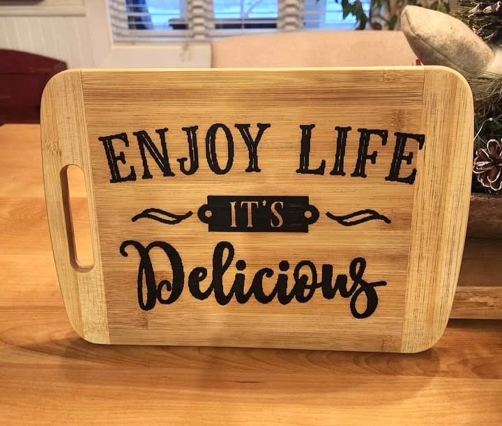 Custom Engraved Bamboo Cutting Board. 9.5"x13.5" in size.