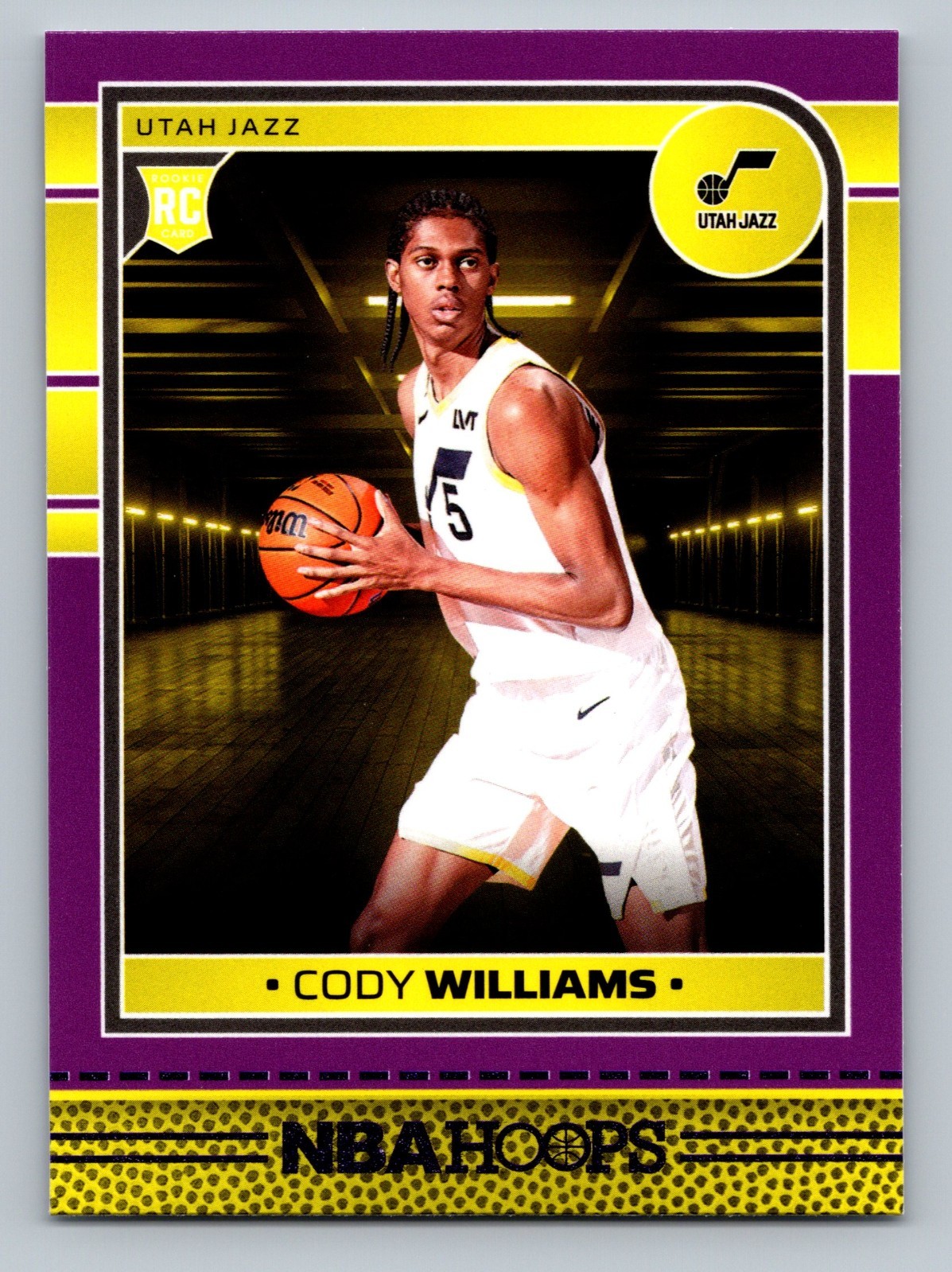 2024-25 Hoops Cody Williams # 240 Rookie RC Purple Parallel.