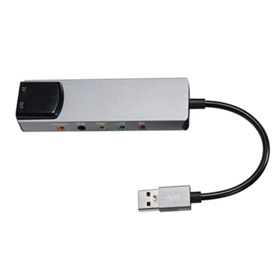 Tarjeta de sonido USB tarjeta de audio externa de 5,1 canales para PC/computadora óptica Foto 4 de 4