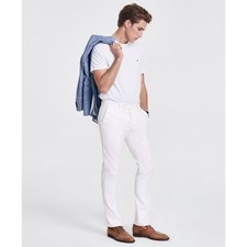 Tommy Hilfiger Dress Pants Mens 36x32 White Linen Blend Trousers Casual NWT