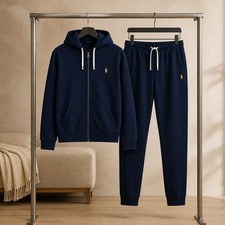 Polo Ralph Lauren Double Knit Sweatsuit Set Dark Blue Men s Hoodie XXL Pants XL