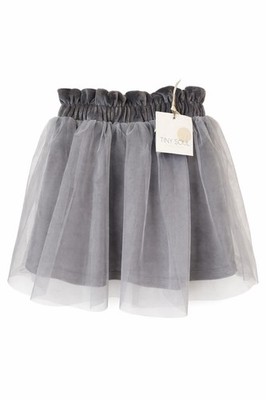 Tiny Soul Gray Tulle Tutu Skirt Girls Size 2Y Elastic Waist Drawstring Layered