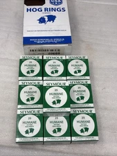 (250) Seymour Humane Pattern RN-X3 Copper Coated Hog Pig Rings, 10 Boxes Of 25
