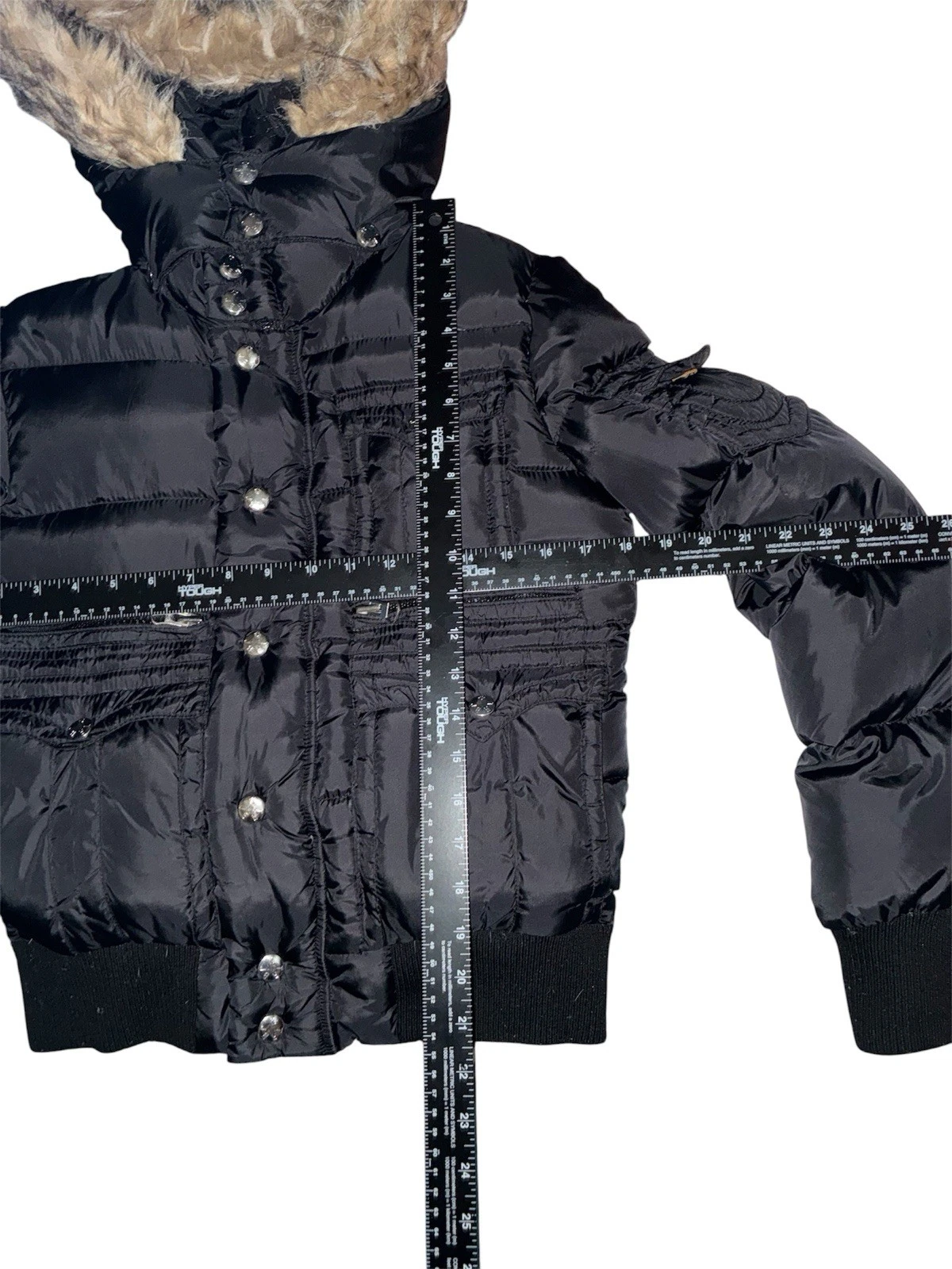 True Religion (Rare) Black Puffer Jacket with Fur Hoodie Men's Size Medium image 4