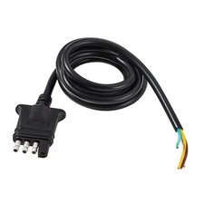Heavy Duty 4 Pin Trailer Wiring Harness 5 Feet 18awg Pure Copper Flat 4 Pin