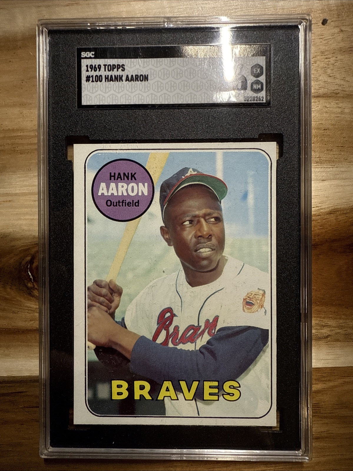 1969 TOPPS BASEBALL HANK AARON #100 SGC 6 EX NM