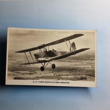 WW2 Militär Flugzeug Postkarte um 1940 Echtfoto R.A.F Tiger Motte Trainer