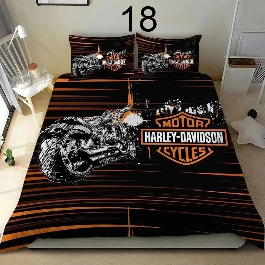 H daviidson's Motorcycle Bedding Set with Pillowcase, Gift For Fans