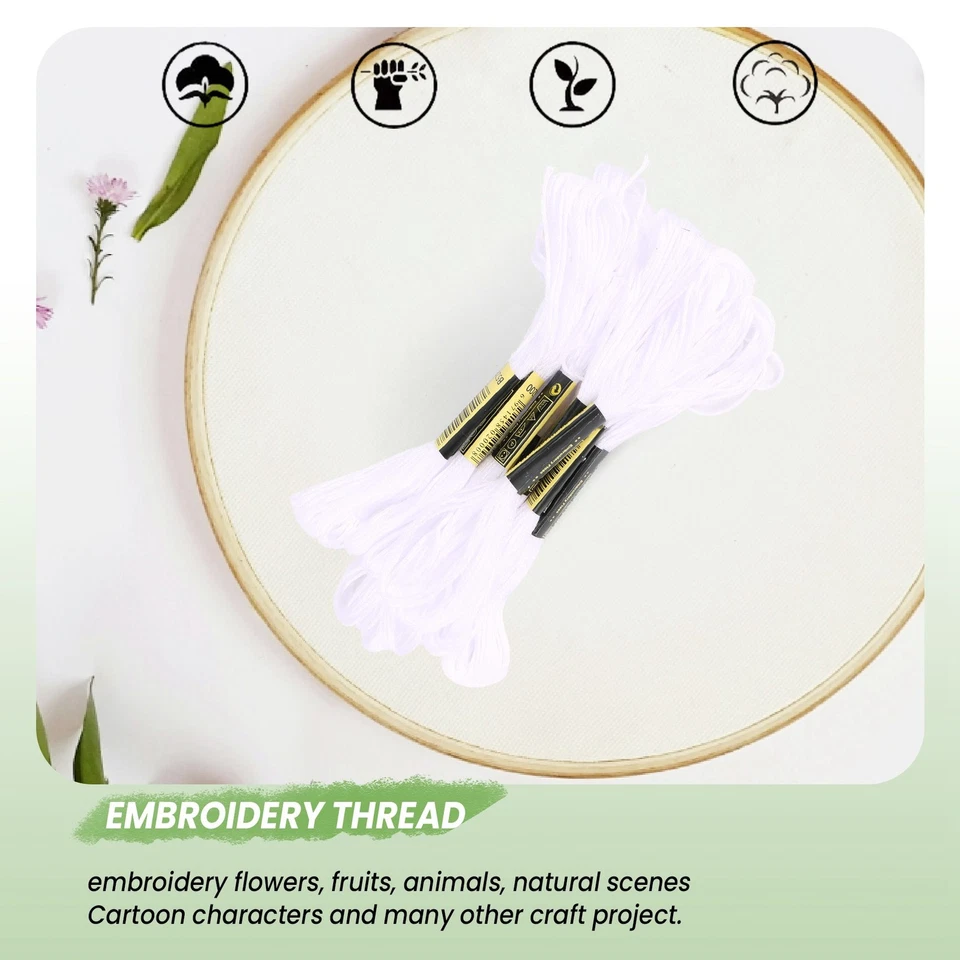 12X Blanc Ancre Croix Aiguille Coton Fil à Broder Soie éCheveaux Couture Ar3162 - Photo 2/4