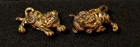 Rare samurai sword handle decor Menuki set in shape of Tigers Edo 17-18thc ZN15