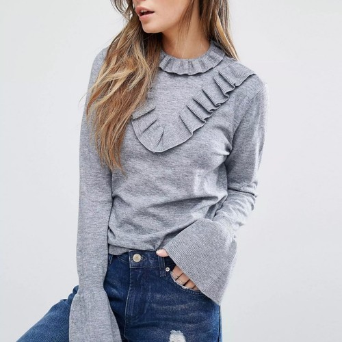 Blusa maglione VERO MODA collo alto dettaglio volant taglia S