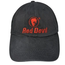 Red Devil Strapback Baseball Cap Black One Size Adjustable Embroidered 6 Panel