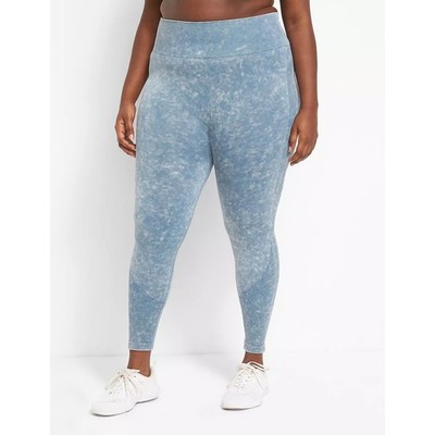 Livi Active NEW Blue Mineral Wash High-Rise Seamless 7/8 Leggings 18/20 2X Plus
