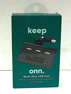 Keep Onn Multi-Port USB Hub with SD, microSD and CompactFlash Card Reader - Image 1 of 3