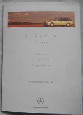 Mercedes E-Klasse Kombi Preisliste März 1997