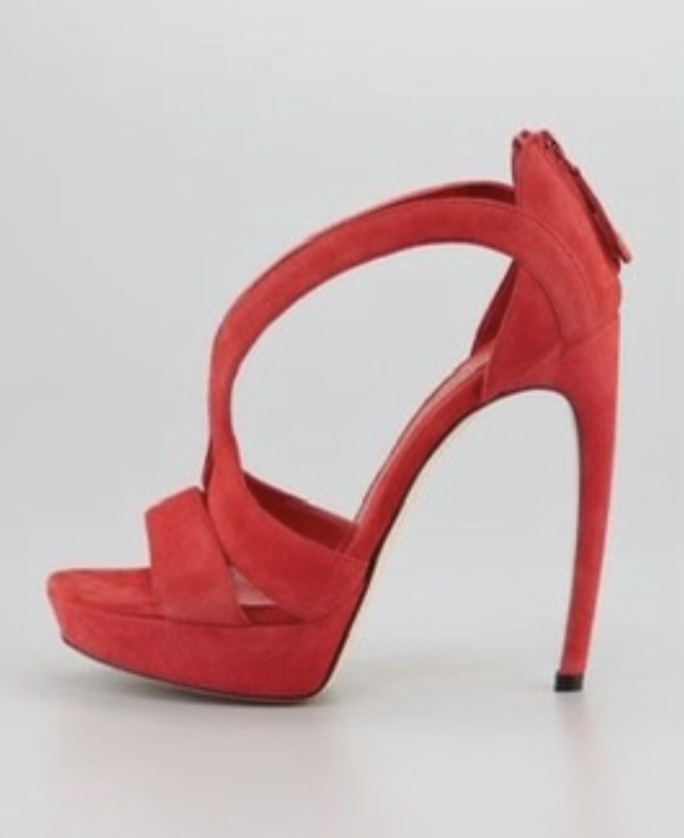 サンダル・ミュール Alexander Mcqueen Sandal Armadillo Alexander McQueen Armadillo double arched red suede sandal