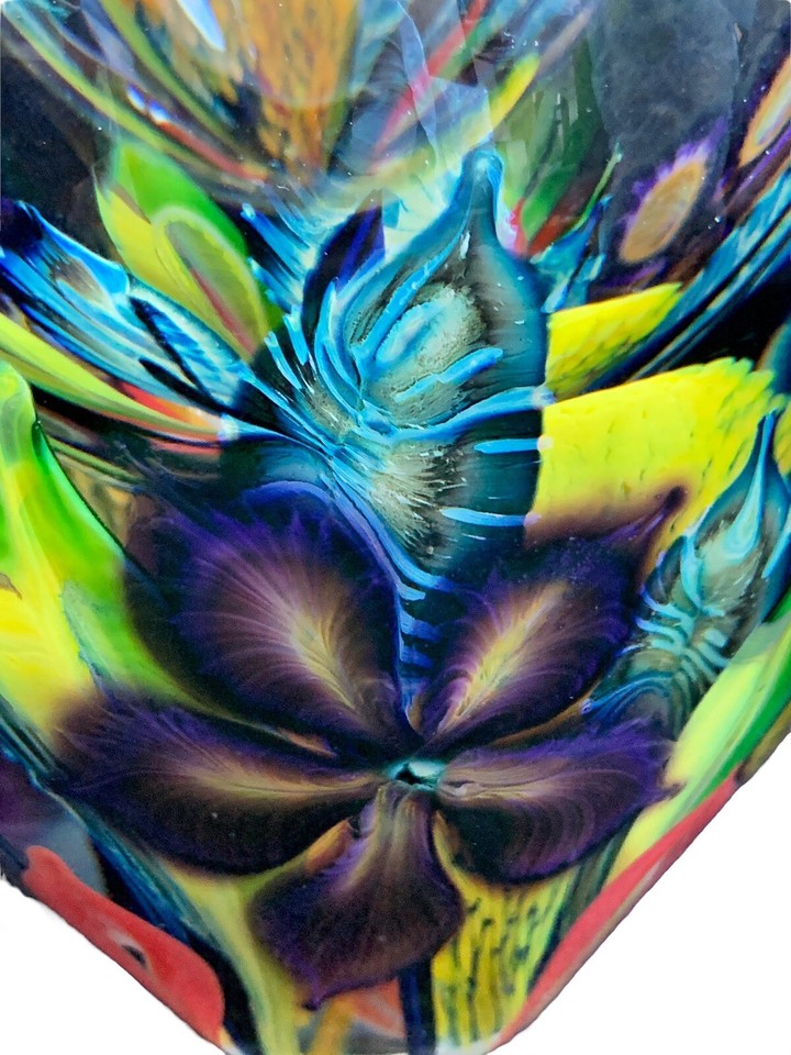 David Lotton Vase Lotton Art Glass Floral Bouquet 2009 eBay