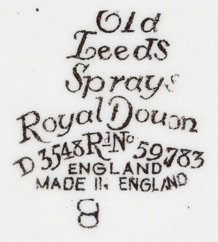 Royal Doulton Old Leeds Sprays Bullion Cup 2" Tall & Saucer 5 5/8" Diameter - Picture 8 of 8