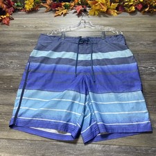 George Swim Shorts Size XL 40-42  Waist Striped Drawstring Men  s Fitted Trunks