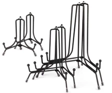 Mocoosy 6 Pk 3 Size Improved Anti-Slip Display Stands 4 6 8 Inch Black Iron Wire