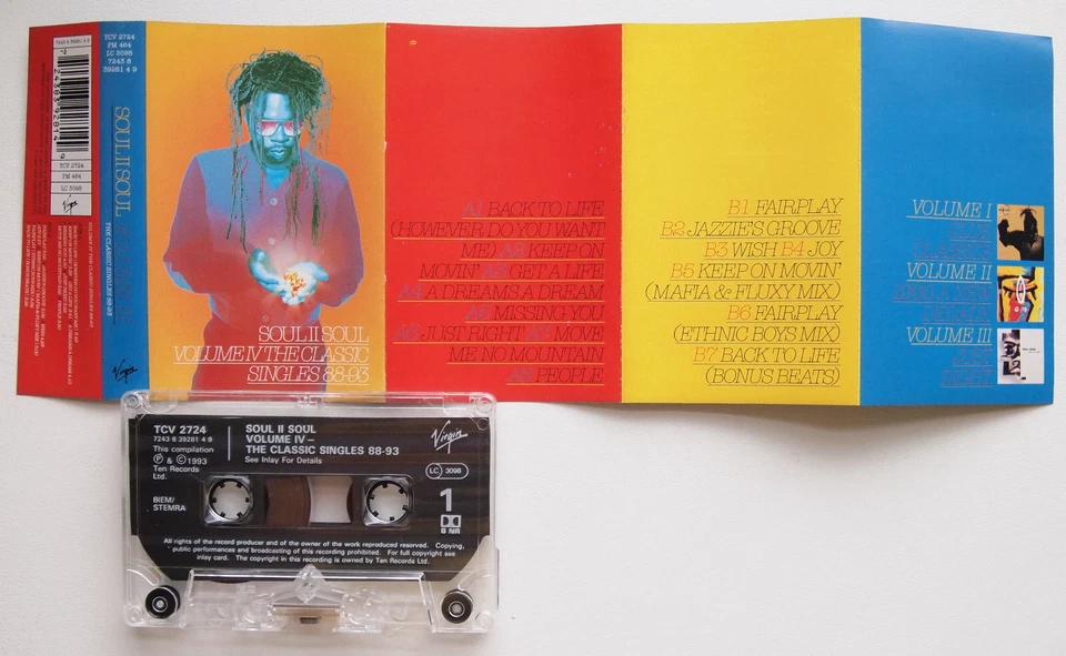 SOUl II SOUL - VOLUME IV CLASSIC SINGLES (VIRGIN TCV2724) 1993 UK CASSETTE TAPE Foto 2 de 3