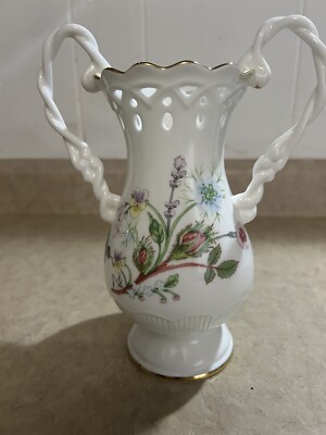 Antique Aynsley Floral Vase With Handles