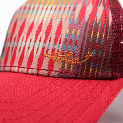 prAna Trucker Hat Mesh Snapback Red Pink‎ Aztec Southwestern Underbill Prana Womens Red Red Pink Aztec Southwestern Underbill  main image 3