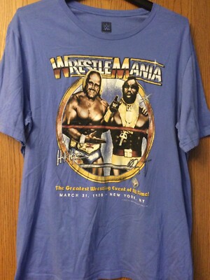 Wrestlemania Hulk Hogan vs Mr T 3/31/85 NYC Blue NWT 3X