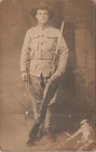 RPPC WW1 Doughboy Soldier in Uniform with Gun and Bayonet
