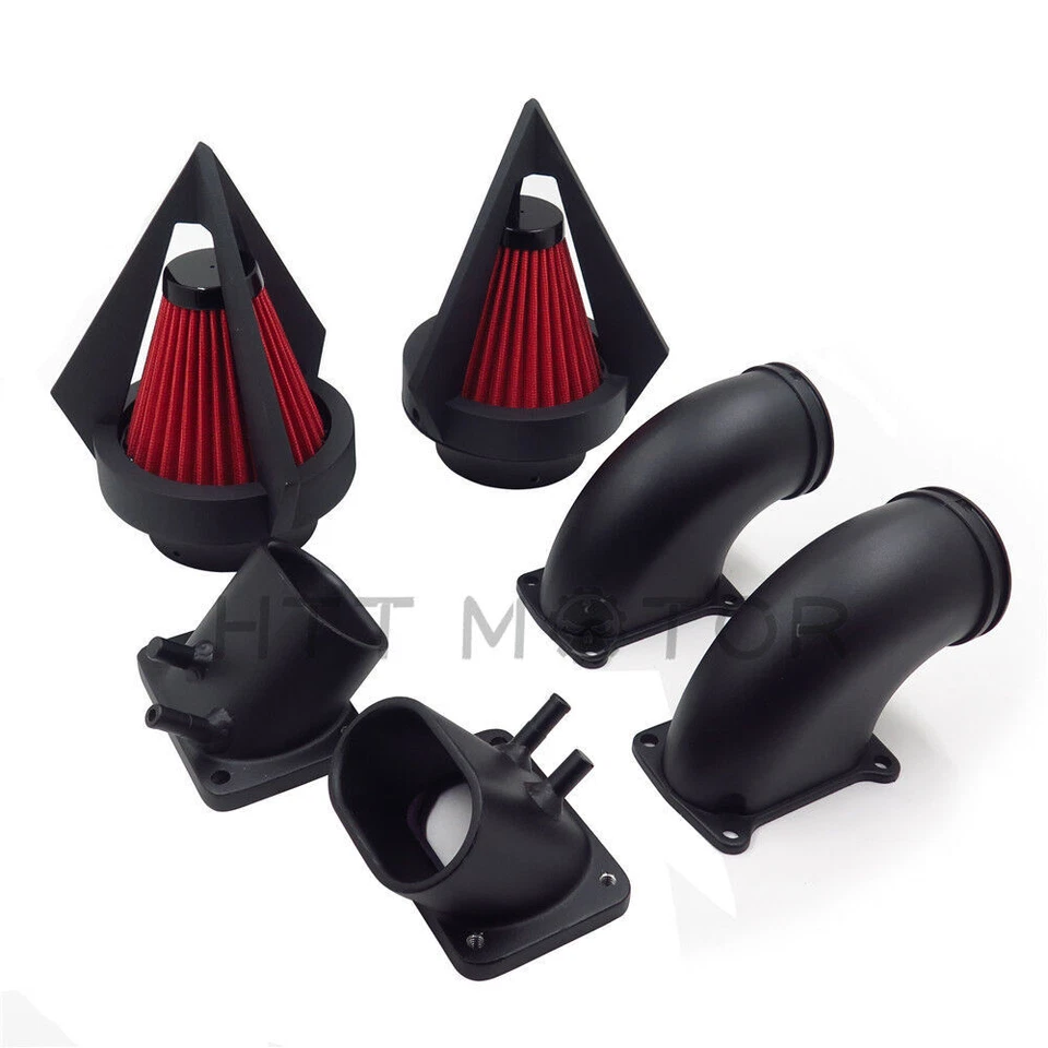 Kit de entrada de filtro vermelho limpador de ar duplo preto entrada para Suzuki Boulevard M109R - Imagem 3 de 4