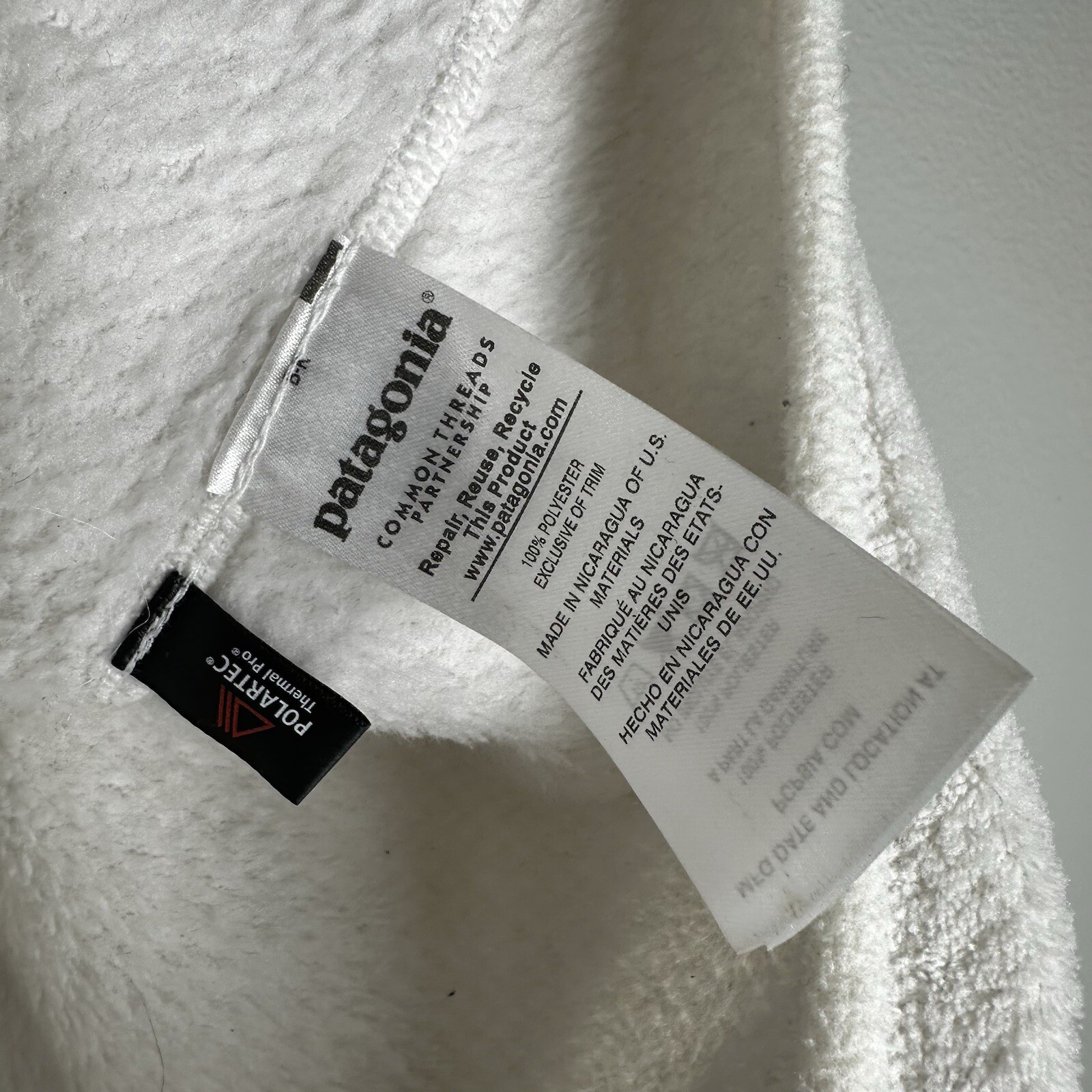 Patagonia Re-Tool Jacket Womens Medium White Fleece Snap Pullover Sweater Logo thumbnail 6