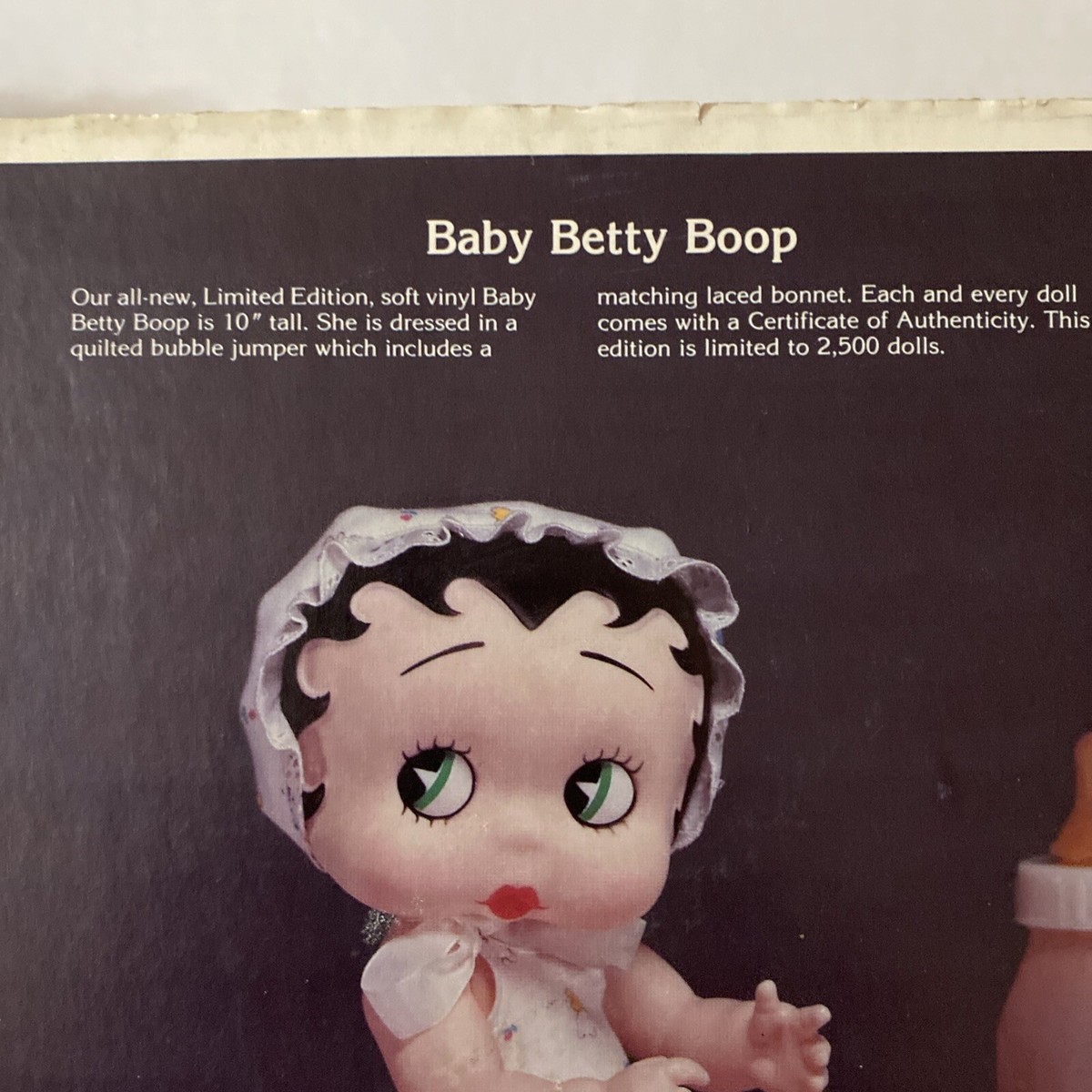 RARE 1985 Baby BETTY BOOP LTD ED 1 #1891 W/ Signed Box & Doll HANK