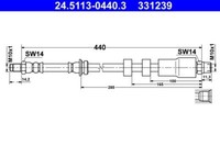 Ate 24511304403 Bremsschlauch Bremsleitung Vorne 331239