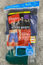 NEW Hanes Ultimate 4-Pack Tagless Boxers Briefs Mens XL Asst Colors Cool Comfort