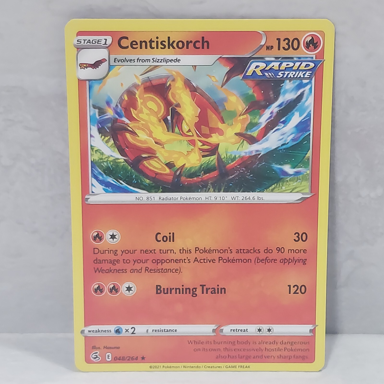 Centiskorch 48/264 Fusion Strike Regular Rare Pokemon Card Pokémon TCG