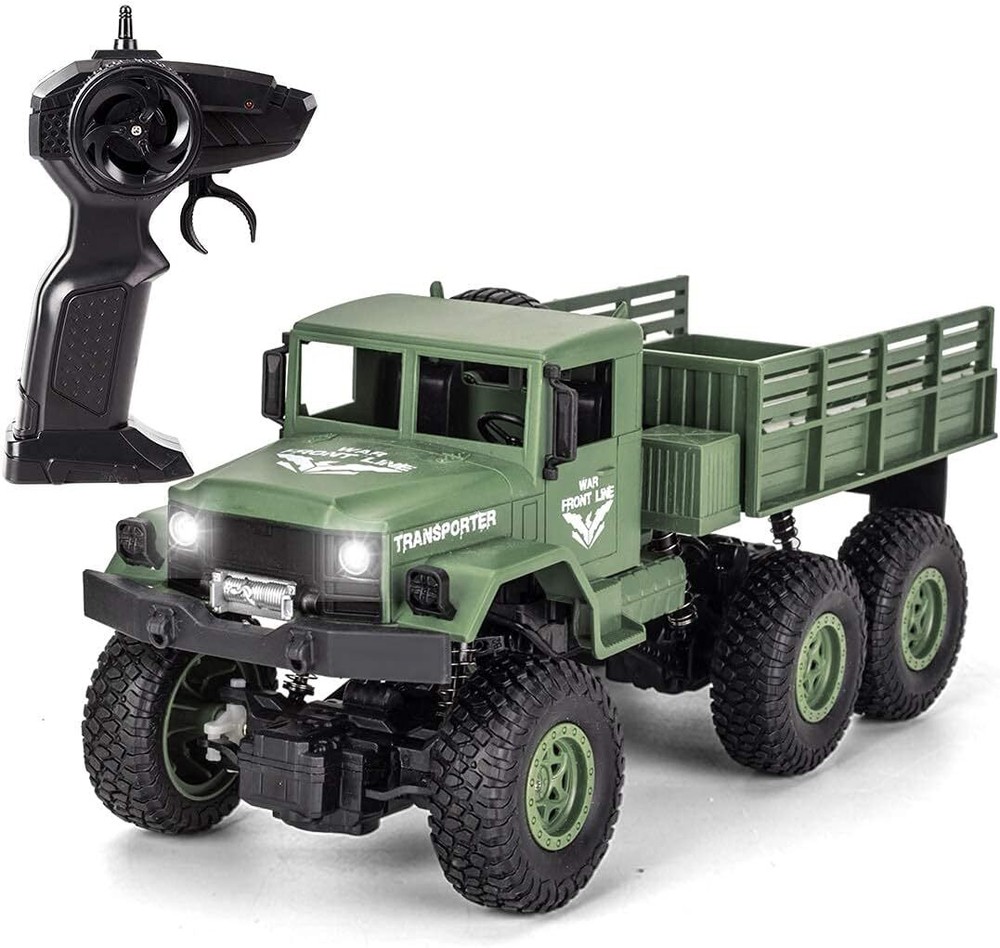 50-Minute Playtime RC Military Truck Remote Control Off-Road Toy Car