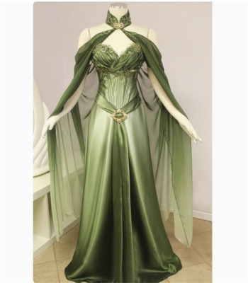 Medieval Renaissance Costume Elf Style Green Dress with Sleeves Cosplay  Costume | eBay