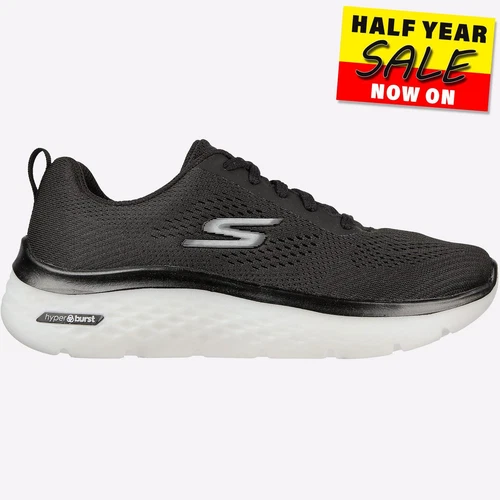Skechers GOwalk Hyper Burst Womens Outdoor Walking Running Trainers Black