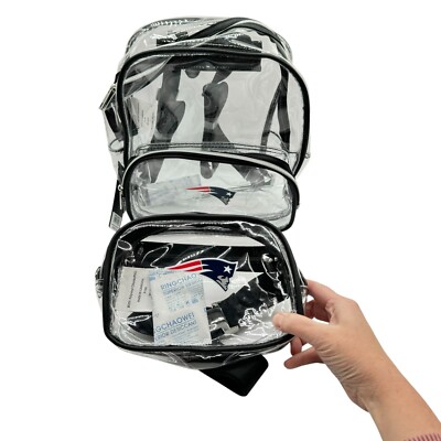 New England Patriots Backpack Bag Clear Stadium Lightweight NFL