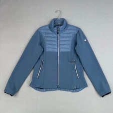 Equestrian Horze Jacket Womens 10 Blue Softshell Hybrid Riding Active Quilted