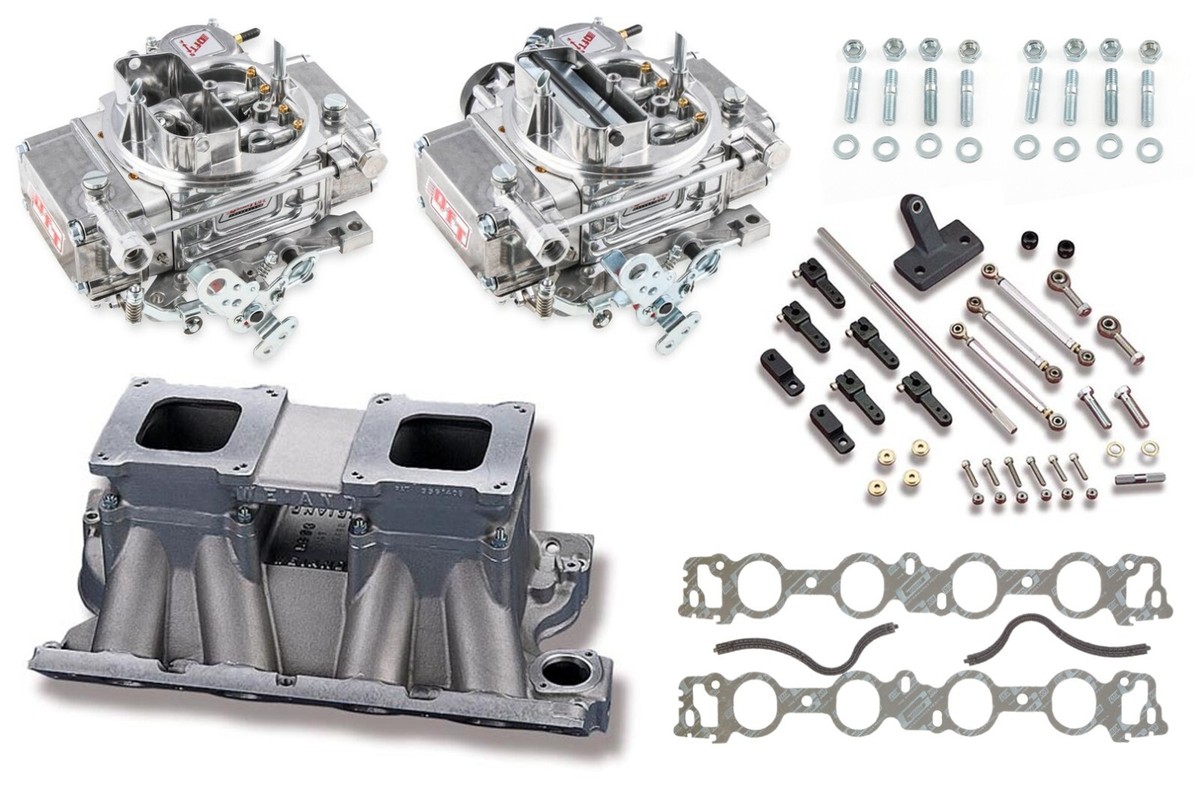 WEIAND TUNNEL RAM INTAKE KIT,2X4 4150,LINKAGE,GASKETS,STUDS,BIG