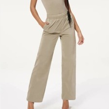 NWT Good American Wide Leg Nylon Track Pants in Brindle Jogger Size 4 XL 