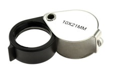 Jeweler's Loupe Magnifier Magnifying Glass 10X Handheld Folding Metal 21 mm