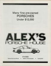 1980 Alexs Porsche House Pre-owned 911 930 Whale Tail Coupe Vintage Print Ad