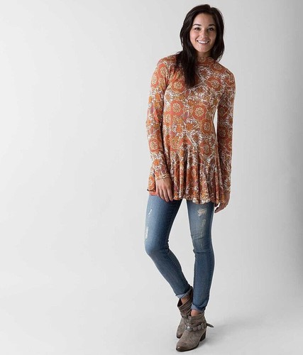 Free People Annabelle Tunika/Kleid mit Stehkragen Mauve-Kombi Größe Small - Bild 3 von 11