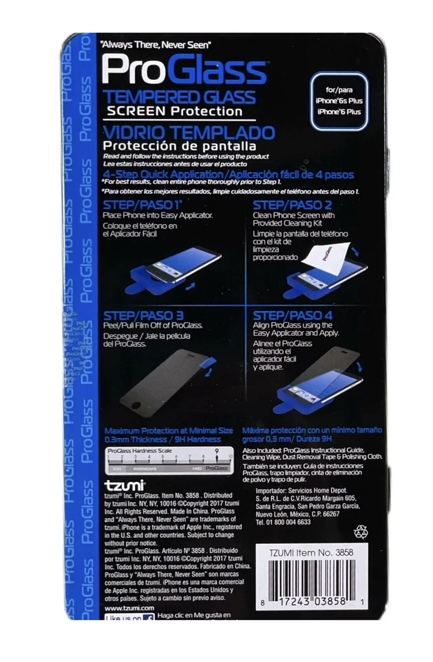 Nuevo ProGlass Protección de Pantalla para iPhone 6/6S/7 PLUS Templado 9H Dureza Foto 2 de 3